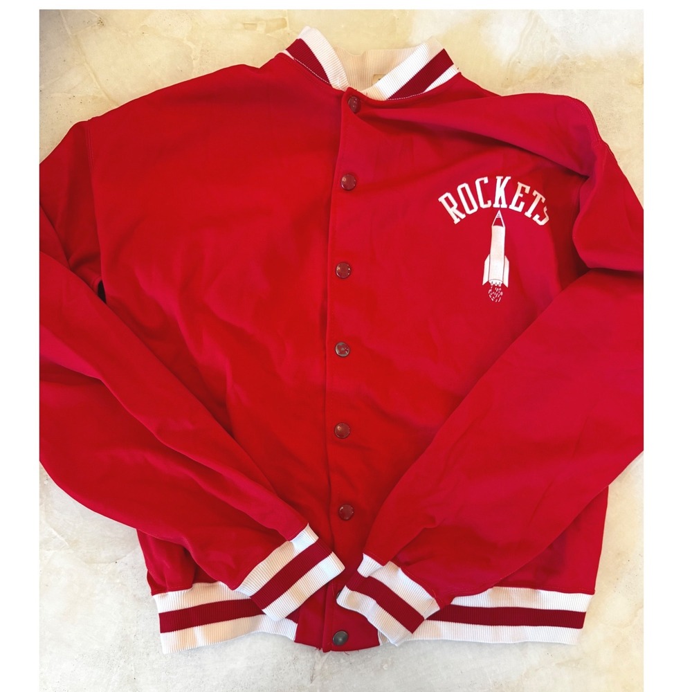 Vintage Russell Athletic Rockets Starlight Varsity Jacket Red Mens Large
